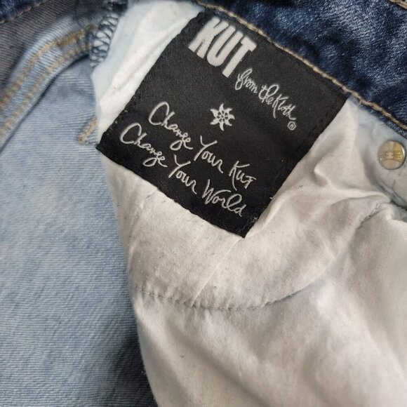 Kut From the Kloth Womens 8 Med Wash Mid Rise Distressed Denim Straight Leg Jean - Picture 7 of 8